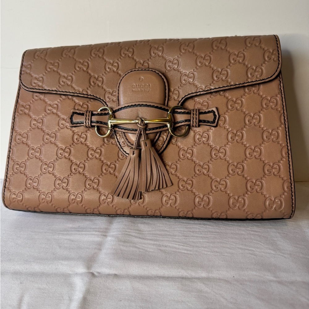 Gucci Medium Guccissima Emily Shoulder Bag (Brown, Medium)